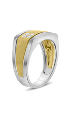 Roman and Jules White & Yellow Gold Men's Diamond Cluster Band GR2929-1