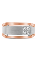 Roman and Jules White & Rose Gold Men's Diamond Cluster Band GR2929-2