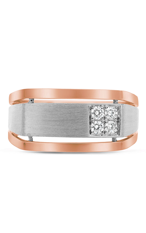 Roman and Jules White & Rose Gold Men's Diamond Cluster Band GR2929-2