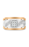 Roman and Jules White & Rose Gold Octagon Men's Band GR2934-1