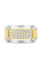 Roman and Jules White & Yellow Gold Three Row Men's Band GR2928-1