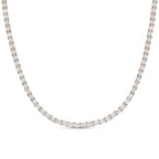Lab Grown Emerald Cut East West Tennis Necklace