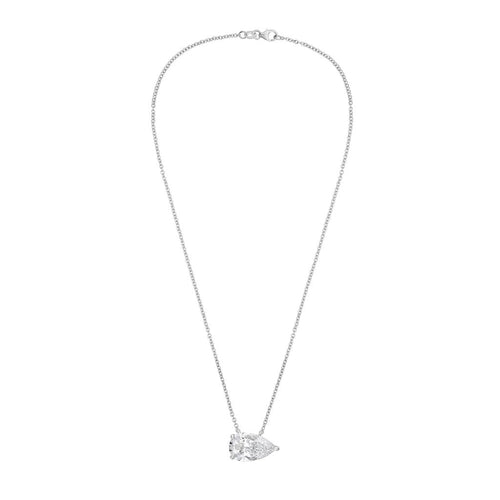 Lab Grown Pear Diamond East West Pendant