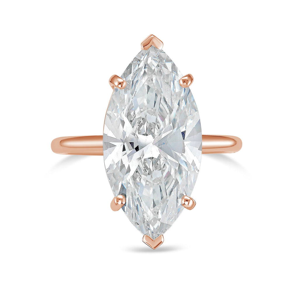 Lab-Grown Marquise Diamond Solitaire Ring, 18K Gold