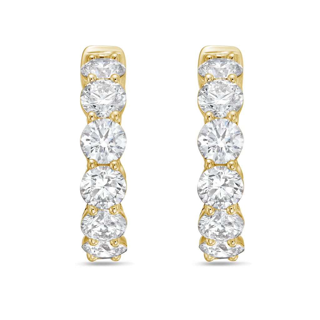 Lab Grown Round Diamond Hoop Earrings - 0.75"
