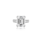 7.59ct Emerald-Cut Diamond Ring with Pavé Side Diamonds