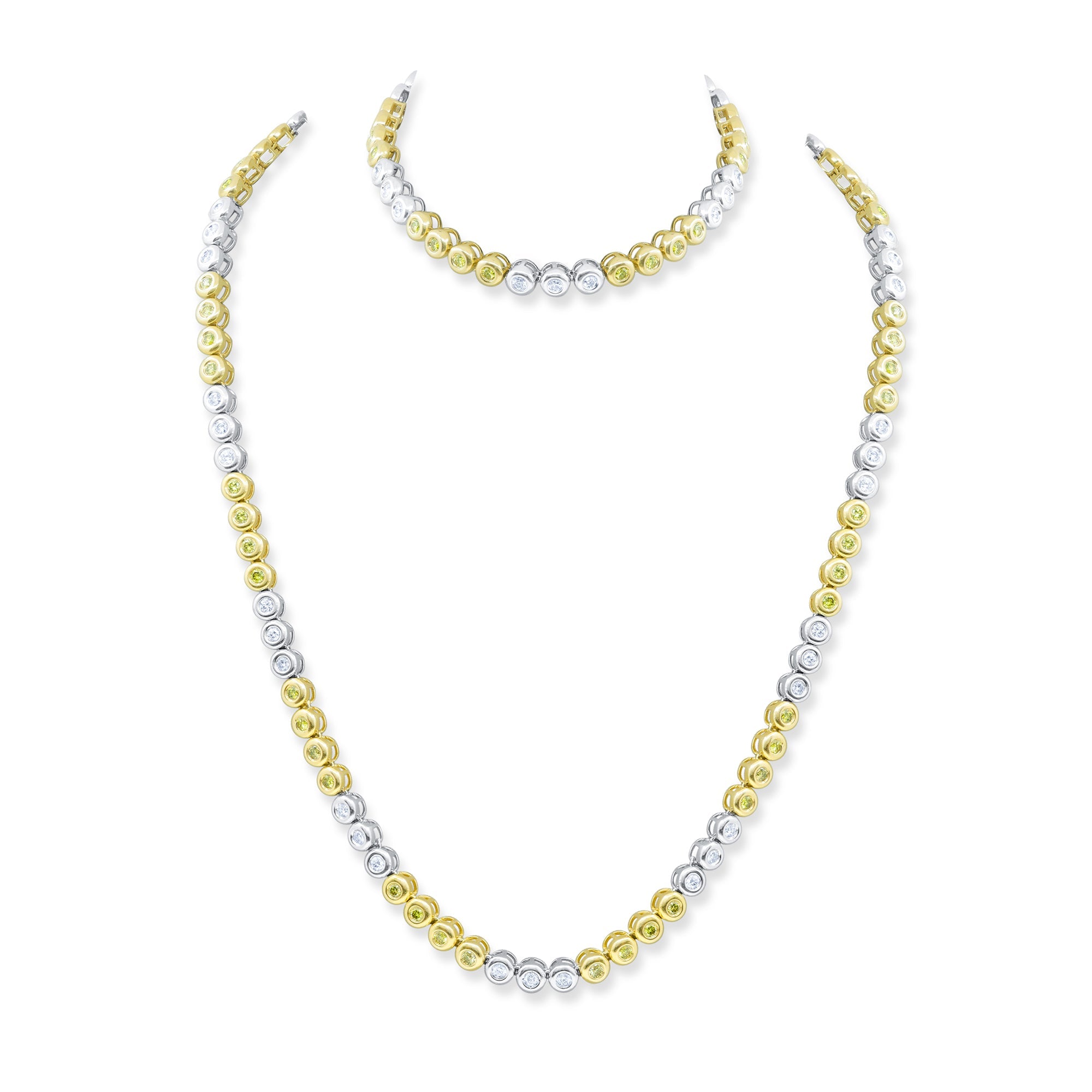Bezel Set Diamond Necklace