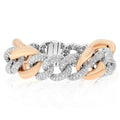 Two Tone Diamond Curb-Link Bracelet