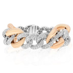 Two Tone Diamond Curb-Link Bracelet