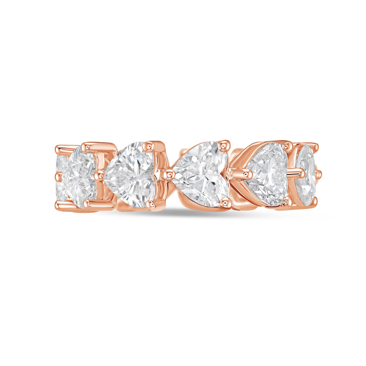 Lab-Grown Heart Diamond Eternity Band