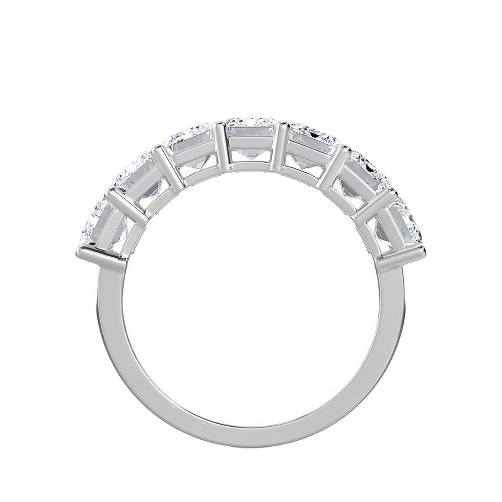 Lab Grown 7 Stone Emerald Diamond Band