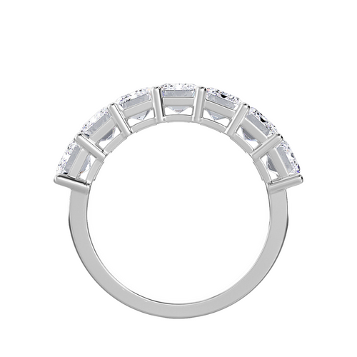 Lab Grown 7 Stone Emerald Diamond Band