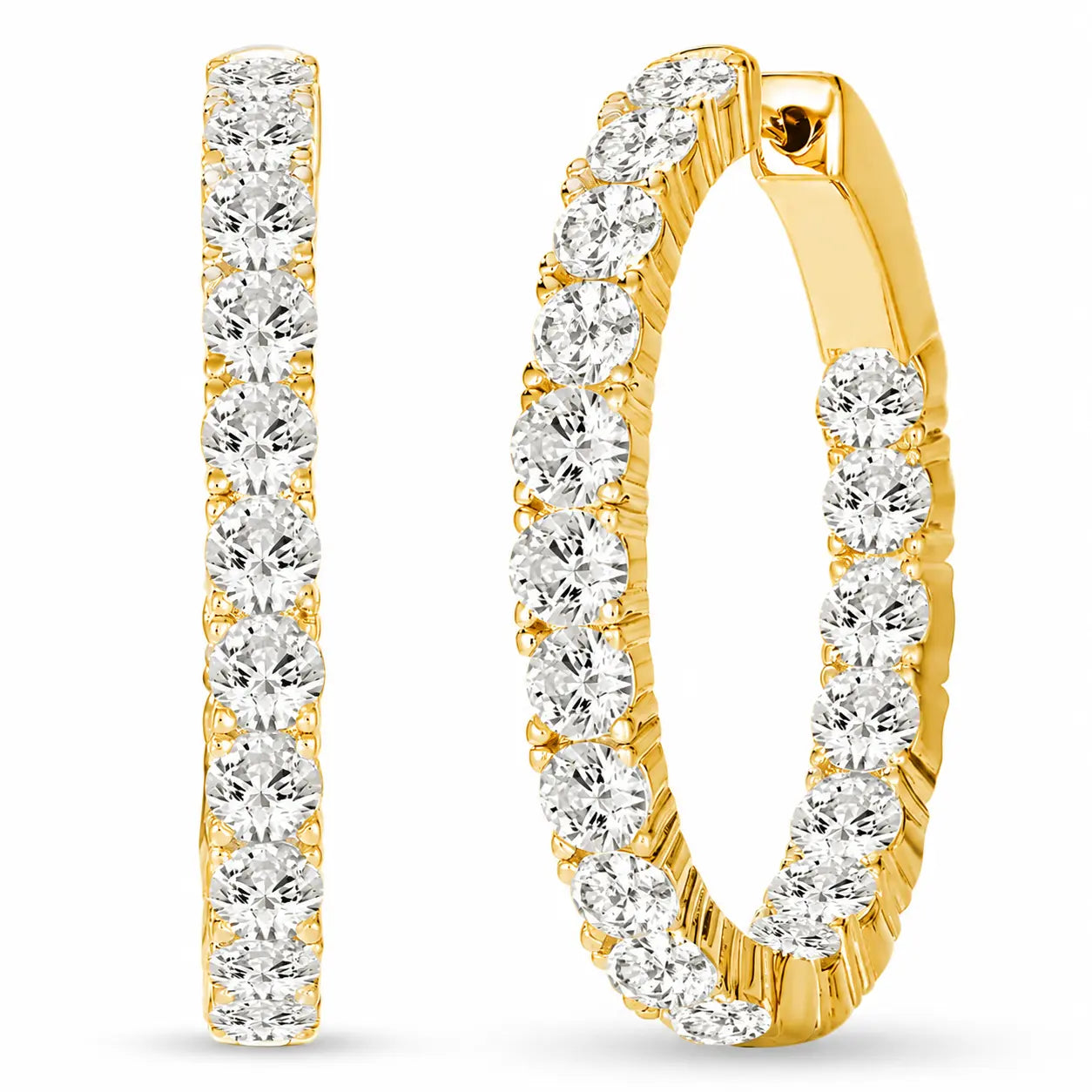 8 Carat Inside Out Oval Hoops