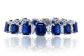 Blue Sapphire Diamond Platinum Bracelet