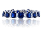 Blue Sapphire Diamond Platinum Bracelet