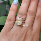 Lab-Grown Elongated Cushion Diamond Double Claw Engagement Ring