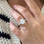 Lab-Grown Cushion Cut Diamond Pavé Engagement Ring, 18K Gold