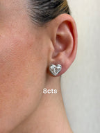 Lab Grown Heart Diamond Bezel Studs