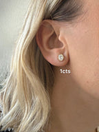Lab Grown Oval Diamond Bezel Stud