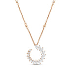Lab Grown Marquise Diamond Crescent Swirl Pendant