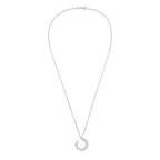 Lab Grown Marquise Diamond Crescent Swirl Pendant
