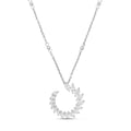 Lab Grown Marquise Diamond Crescent Swirl Pendant