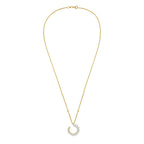 Lab Grown Marquise Diamond Crescent Swirl Pendant