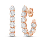Lab Grown Round Diamond J-Hoop Earrings - 0.75"