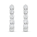 Lab Grown Round Diamond J-Hoop Earrings - 0.75"