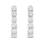Lab Grown Round Diamond J-Hoop Earrings - 0.75"
