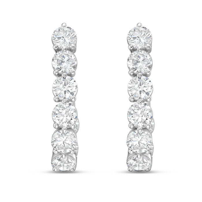 Lab Grown Round Diamond J-Hoop Earrings - 0.75
