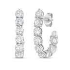 Lab Grown Round Diamond J-Hoop Earrings - 0.75"