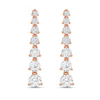 Lab Grown Graduated Round Diamond Drop Earrings