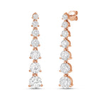 Lab Grown Graduated Round Diamond Drop Earrings