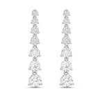 Lab Grown Graduated Round Diamond Drop Earrings