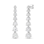 Lab Grown Graduated Round Diamond Drop Earrings