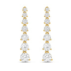 Lab Grown Graduated Round Diamond Drop Earrings