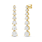 Lab Grown Graduated Round Diamond Drop Earrings