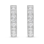 Lab Grown Round & Emerald Diamond Milgrain Hoop Earrings - 1.00"