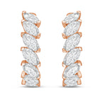 Lab Grown Marquise Diamond Hoop Earrings - 1.00"