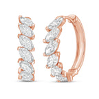 Lab Grown Marquise Diamond Hoop Earrings - 1.00"