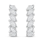 Lab Grown Marquise Diamond Hoop Earrings - 1.00"