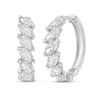 Lab Grown Marquise Diamond Hoop Earrings - 1.00"