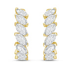 Lab Grown Marquise Diamond Hoop Earrings - 1.00"