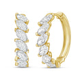 Lab Grown Marquise Diamond Hoop Earrings - 1.00"