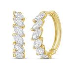 Lab Grown Marquise Diamond Hoop Earrings - 1.00"