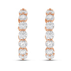 Lab Grown Shared Prong Round Diamond Hoop Earrings - 1.00"