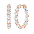 Lab Grown Shared Prong Round Diamond Hoop Earrings - 1.00"