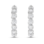 Lab Grown Shared Prong Round Diamond Hoop Earrings - 1.00"