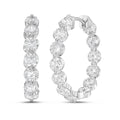 Lab Grown Shared Prong Round Diamond Hoop Earrings - 1.00"